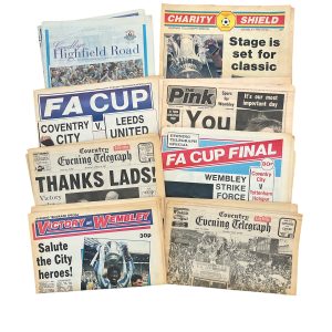 8 various FA CUP 1987 Newspaper bundle